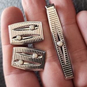 VTG Speidel cufflinks & tie clip set